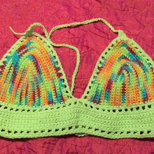 Colorful Crochet Halter Top
